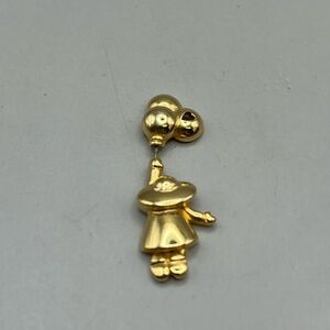 Gold Balloon Girl Stick Pin